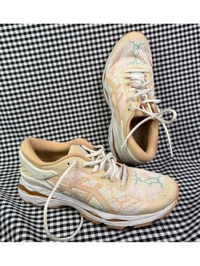 ASICS GEL-Kayano 24 Lite-Show Women's 8 Apricot Ice White Running Shoes EU 39.5